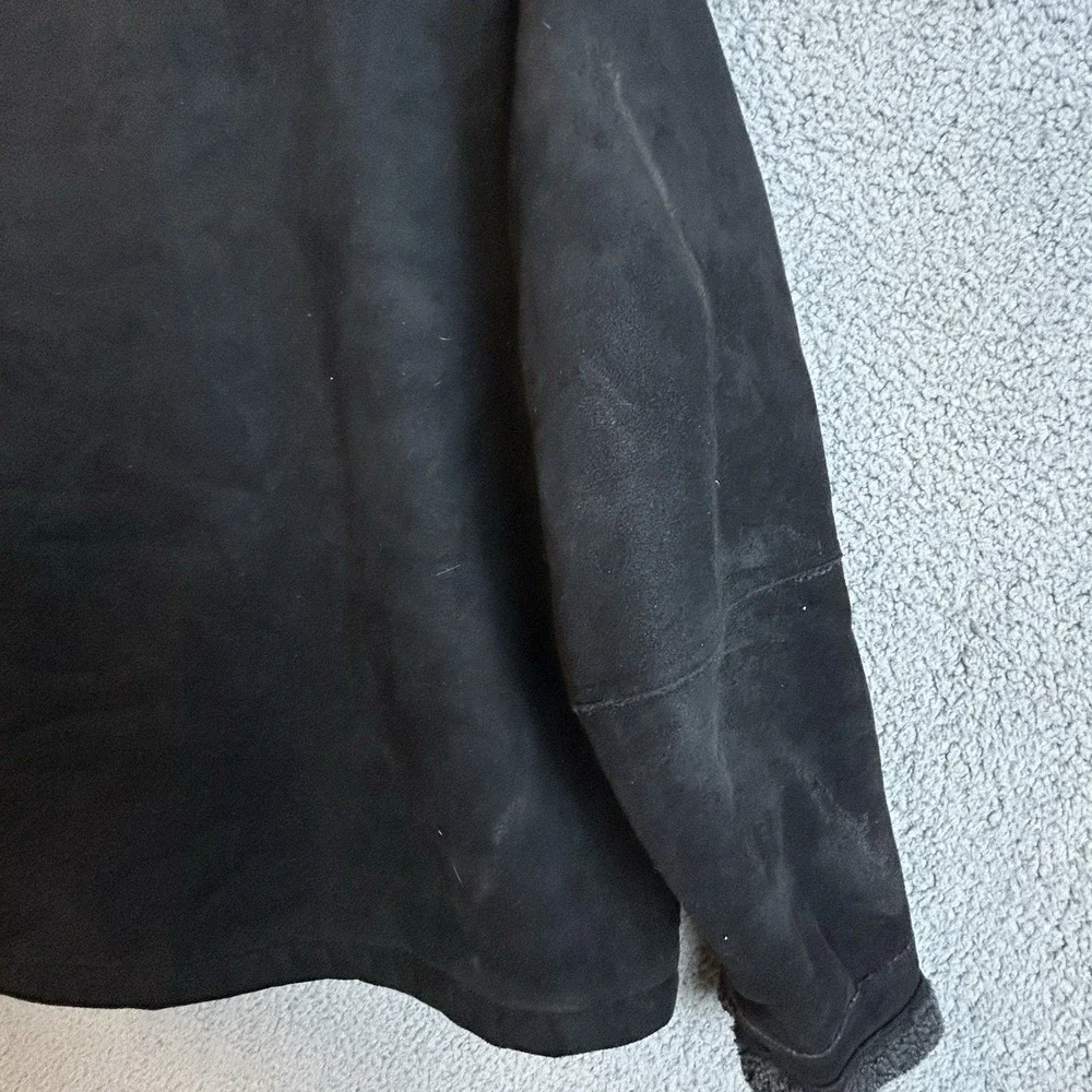 Kuhl Suede Jacket Mens Size Large Sherpa Micro Shearling Full Zip Black